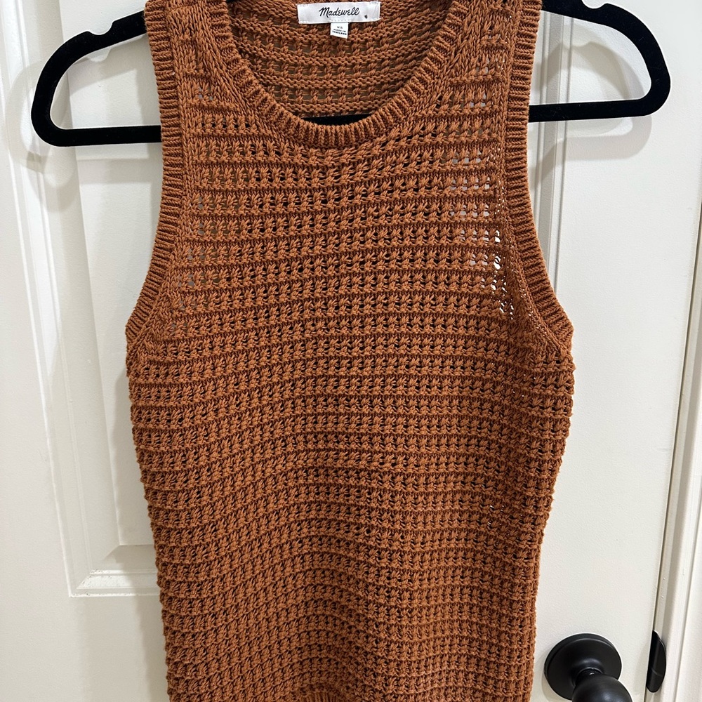 Madewell Women's Tan Knit Sleeveless Sweater